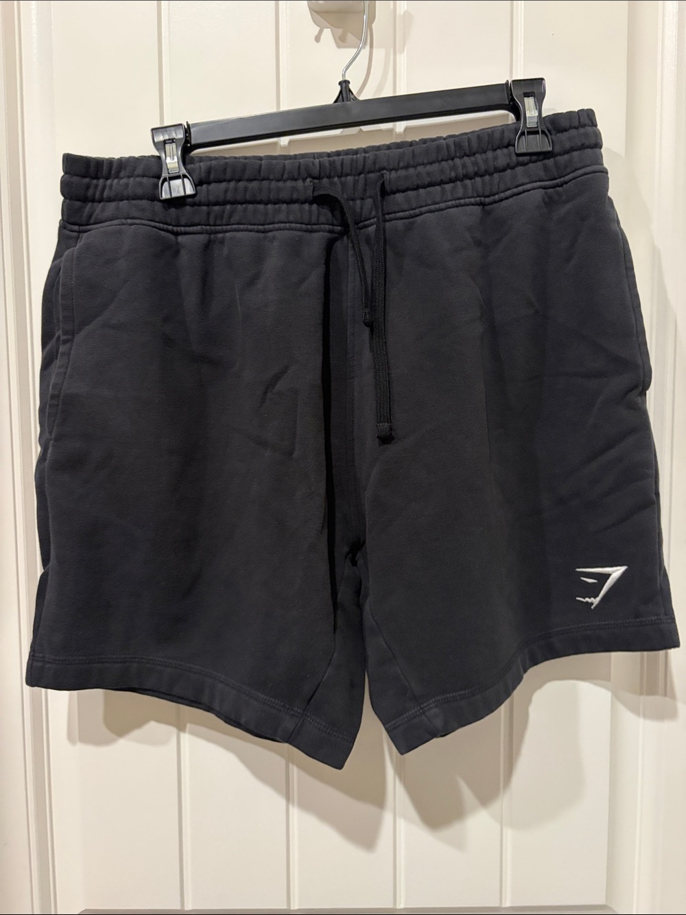 Gymshark Men's Black Athletic Drawstring Shorts with Logo